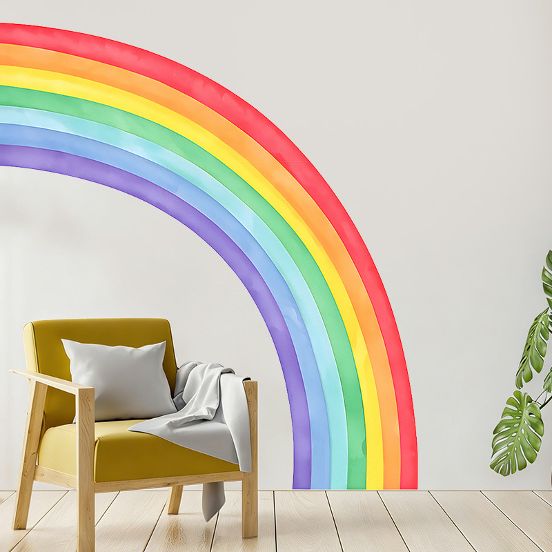 Large Rainbow Wall Stickers Se - đánh giá và giá Pvc Panel Background