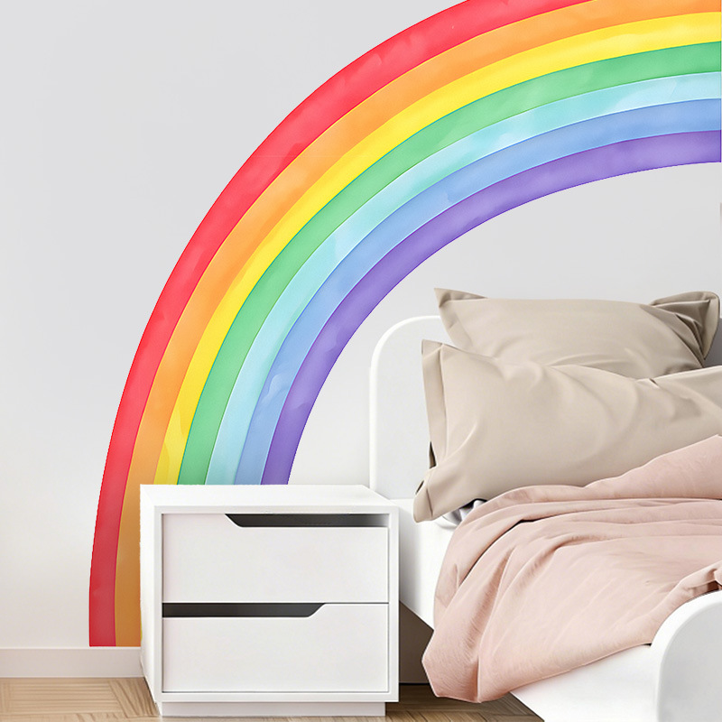 Large Rainbow Wall Stickers Se - đánh giá và giá Pvc Panel Background