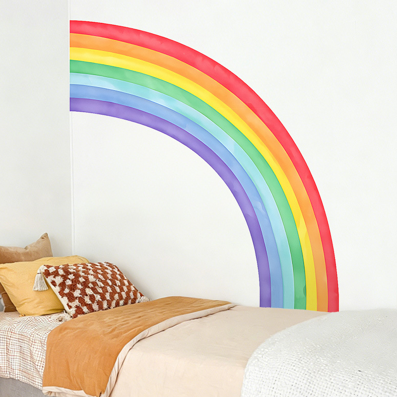Large Rainbow Wall Stickers Se - đánh giá và giá Pvc Panel Background