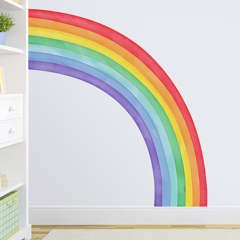 Large Rainbow Wall Stickers Se - đánh giá và giá Pvc Panel Background